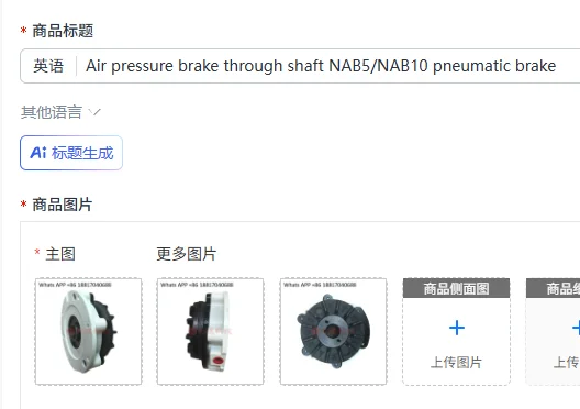 

Air pressure brake through shaft NAB5/NAB10 pneumatic brake
