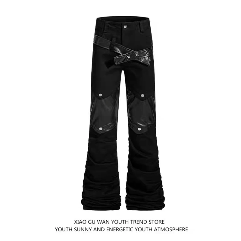 

ZHIZOU Women's Low Rise Dark Academia Jeans Designer Denim Cargo Pants Gothic Goblin Core Y2K Harajuku Black Cowboy Pants Spring