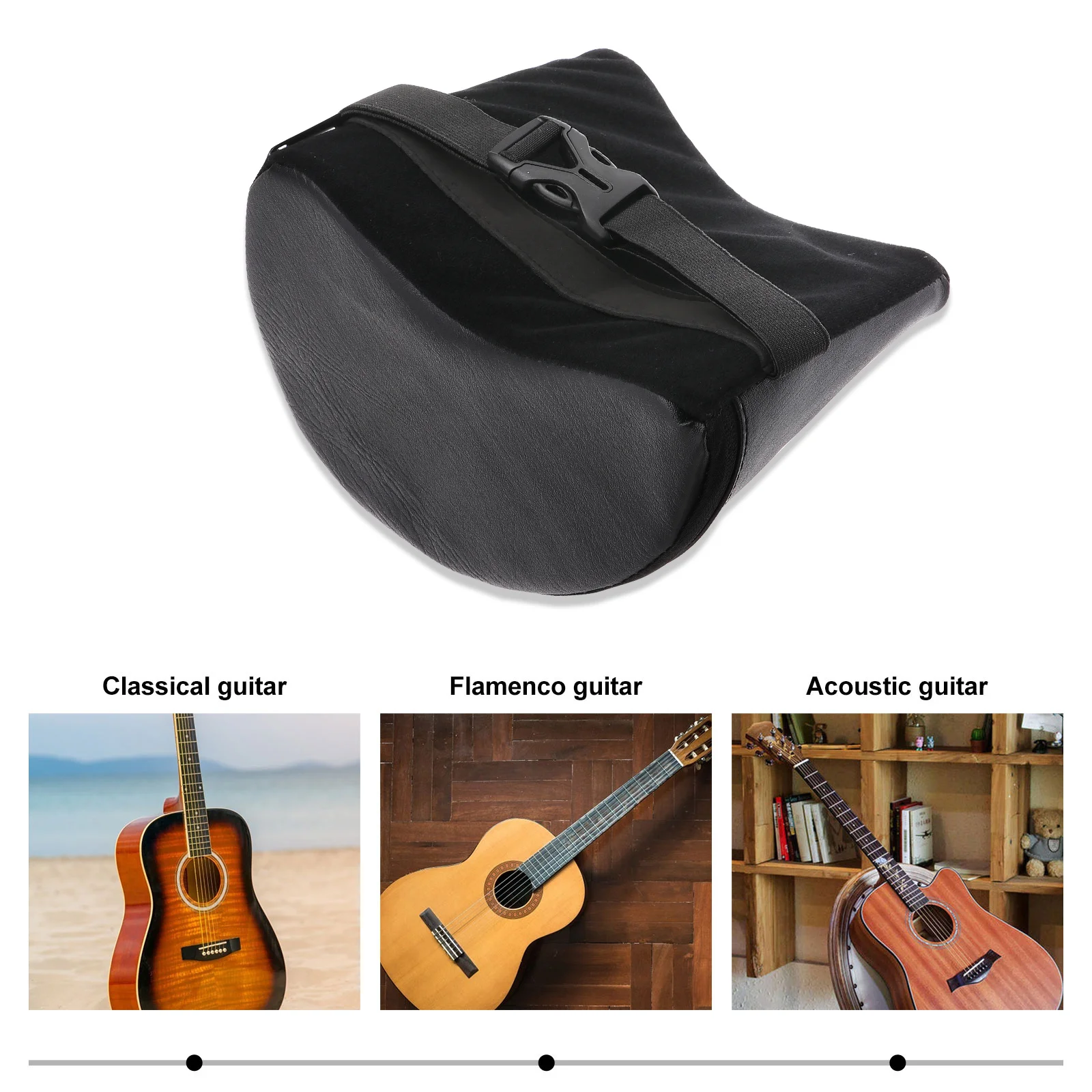 

Guitar Foot Rest Black Premium Synthetic Strong Structure Elastic Band For Classical Guitar Footstools Flamenco
