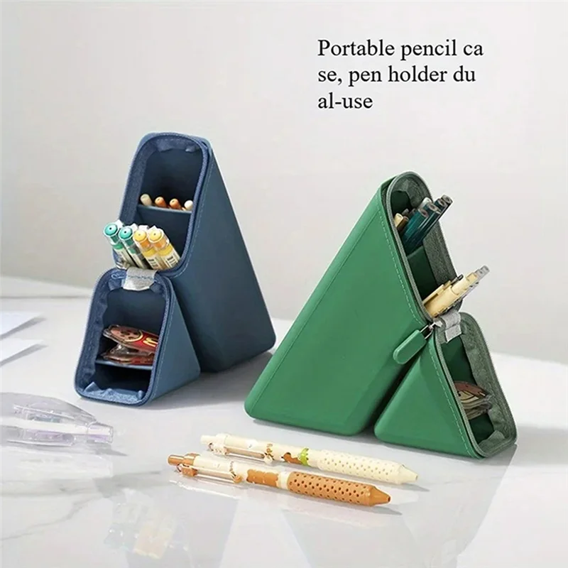 Stylish Silicone Pen Holder,Foldable Pencil Case Holder,Desktop Office And Study Pen Cup Large-Capacity Pen Organizer
