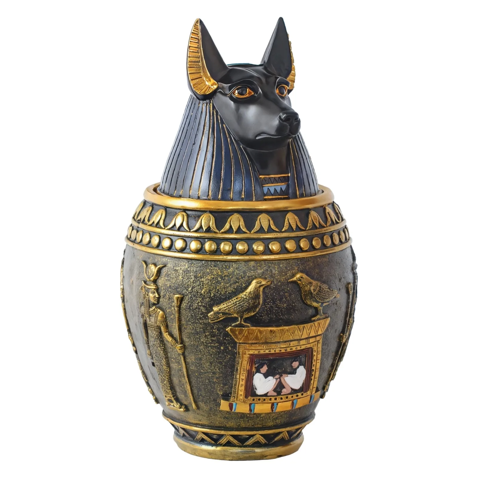 Ancient Egyptian Anubis Statue Pet Urn 7.5