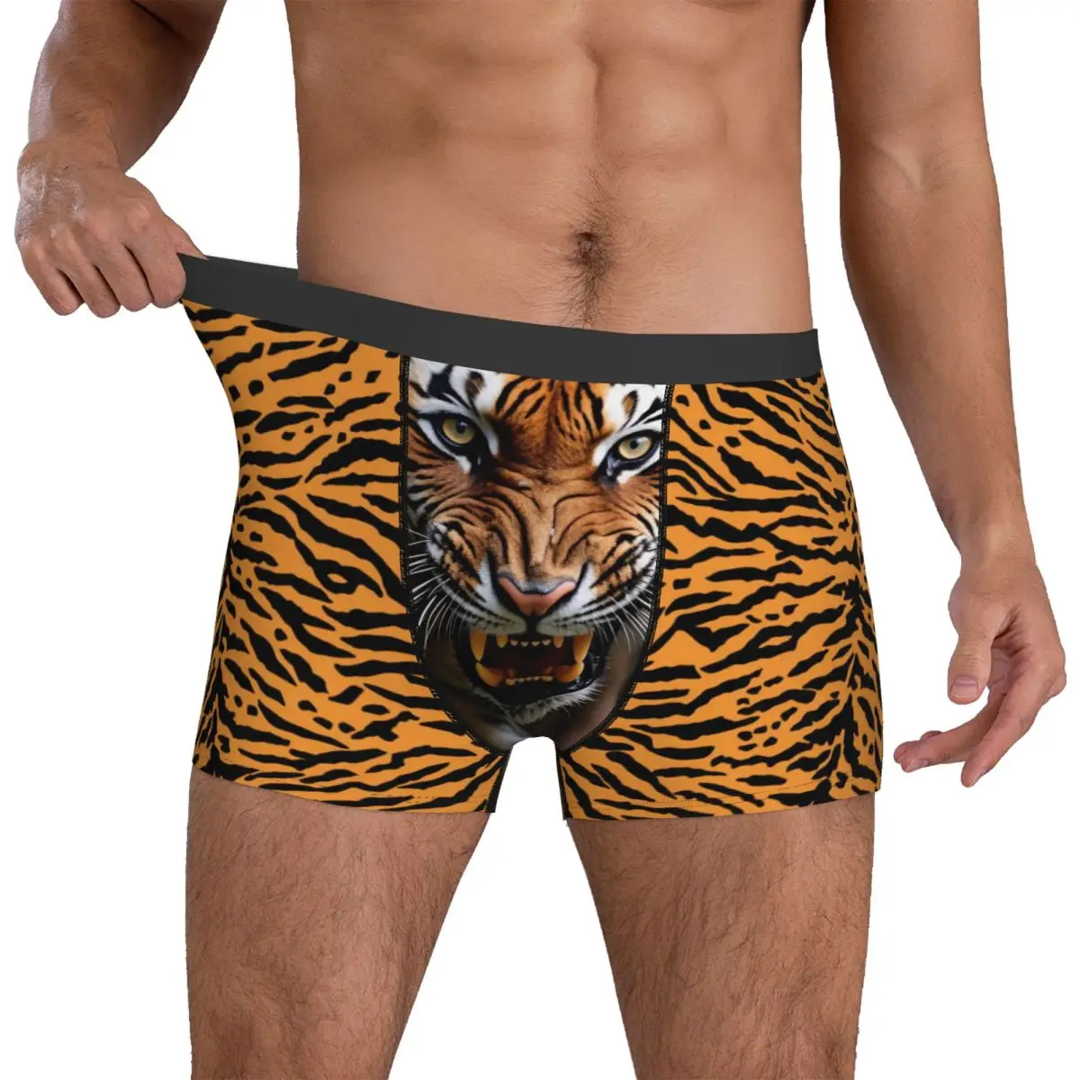

Tiger Face Trunk 3D Pouch Underwear Hot Sale Custom DIY Boxer Brief Sexy Soft Man Underpants Plus Size