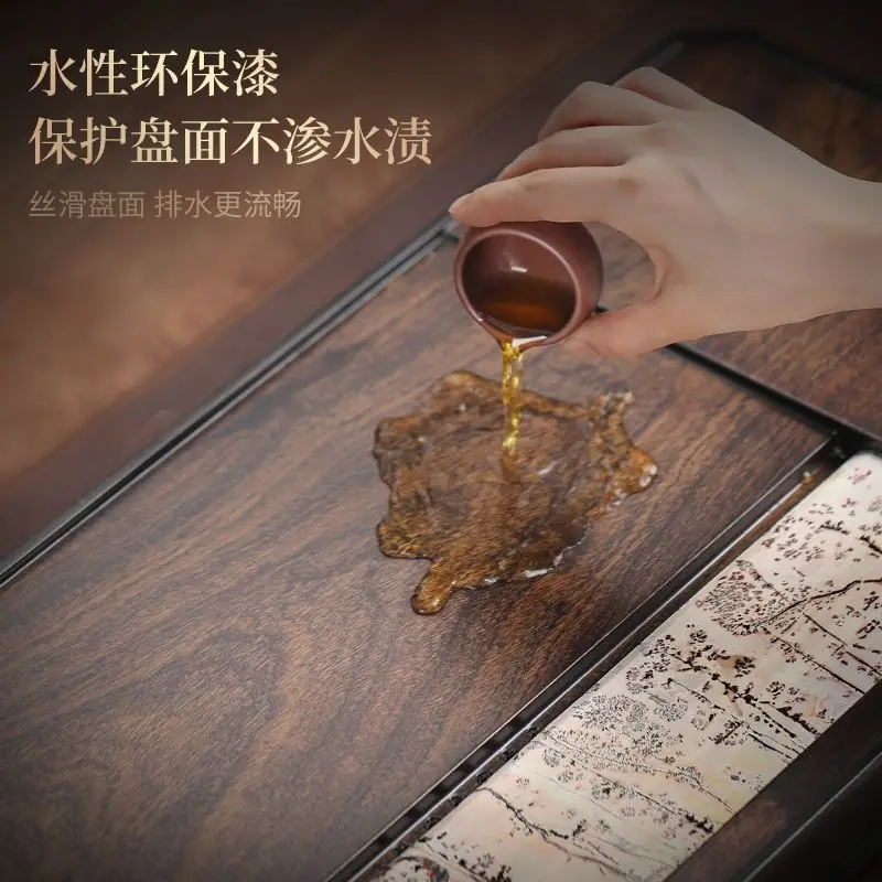 天然黒檀茶托　無垢材　一枚板茶托　家庭用/オフィス用