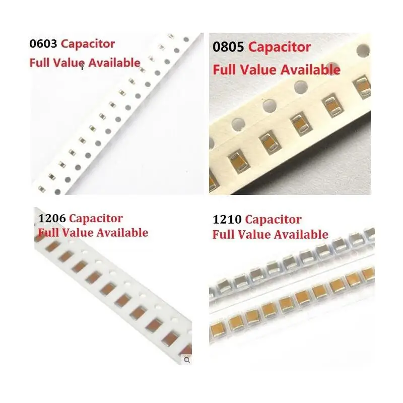 0603 0805 1206 1210 104 kondensator SMD 50V 22P 33P 47P 100P 220P 330P 470PF 1NF 2,2nf 4,7nf 10NF 100nf 0.1UF 1UF 470NF 10UF 22UF — zdjęcie 2