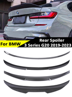 Glossy Black Rear Bumper Spoiler Lip For BMW 3 Series G20 2020+ Carbon Fiber MP M3 M4 PSM Style Slim Trunk Wing Kit Refting