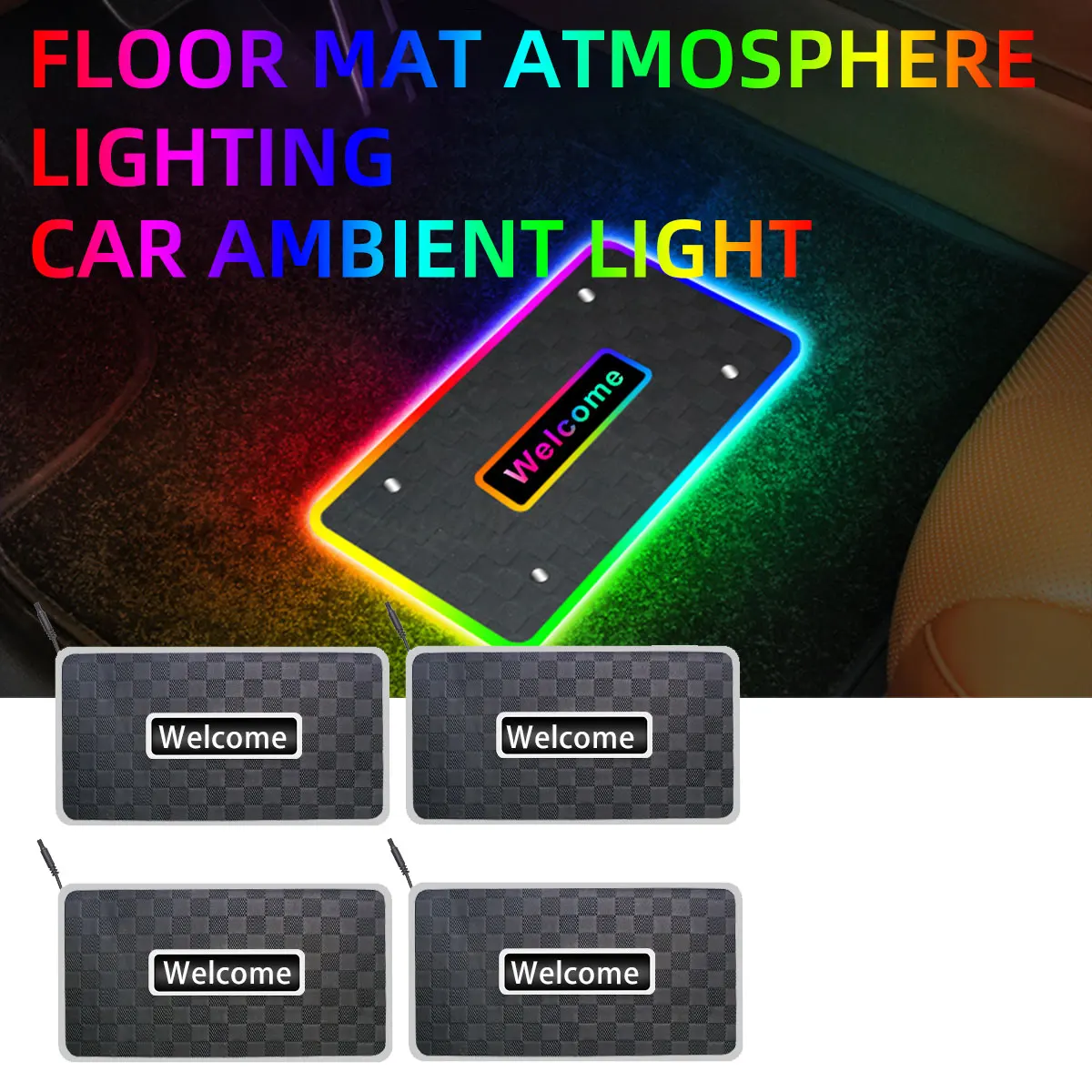 

Customizable！Car LED Foot mats Symphony 213 Colors Led Car Ambient Lights App Control RGB Led car interior light accessories
