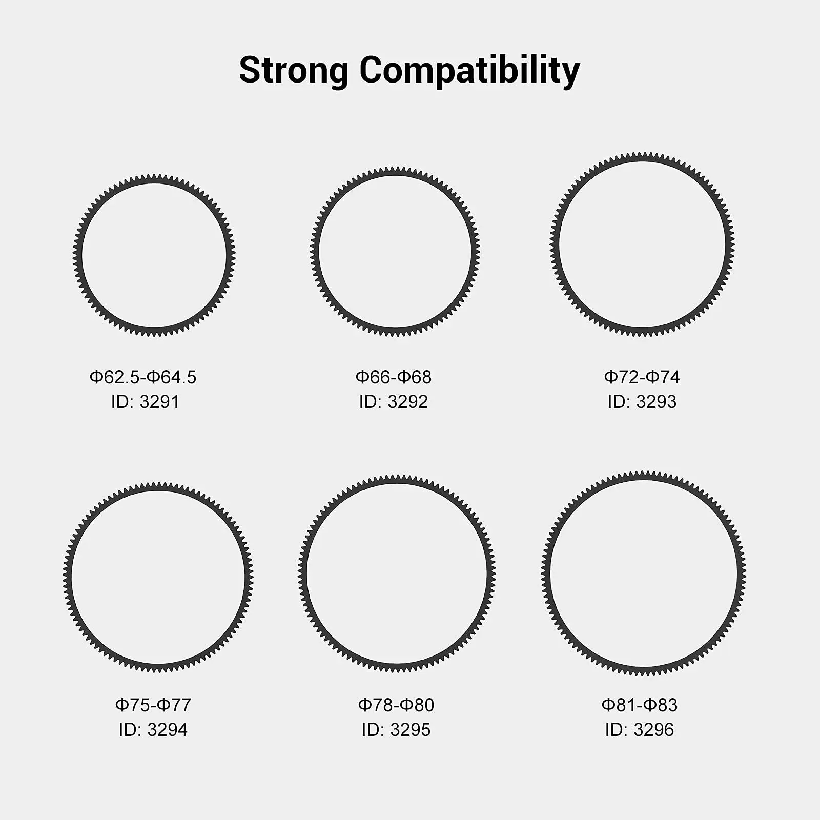 SmallRig Φ62.5-Φ64.5 Anello ingranaggi di messa a fuoco senza soluzione di continuità per Sony per Canon per Panasonic per Nikon DSLR 3291