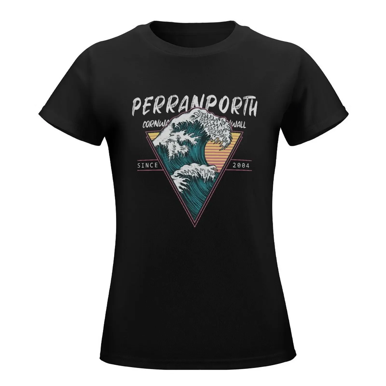 Perranporth Cornwall Great Wave Surfing T-Shirt summer clothes Blouse t-shirts for Women loose fit