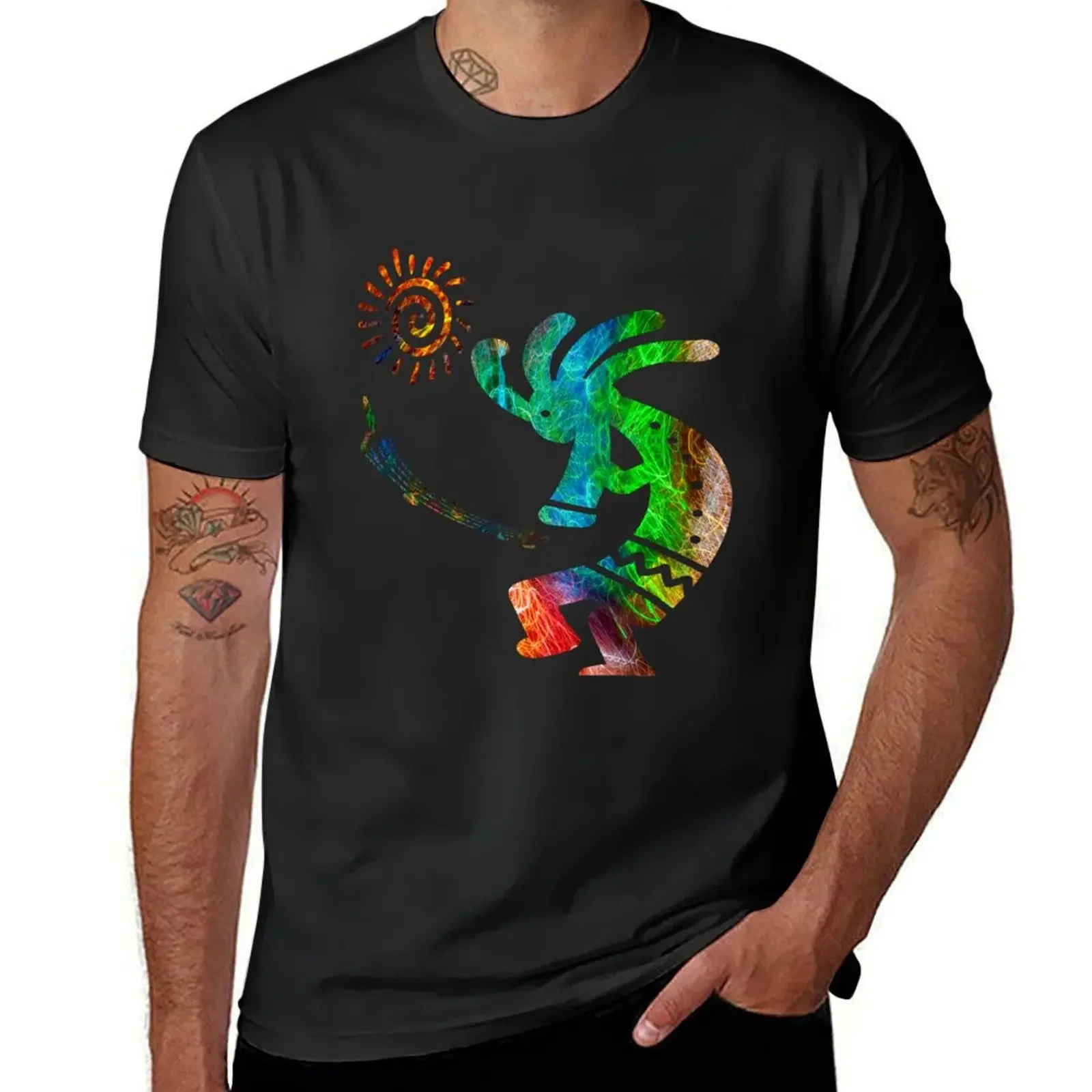 Kokopelli Sunset Dance one. T-Shirt rapper graphic tees animal prinfor boys funny t shirts men