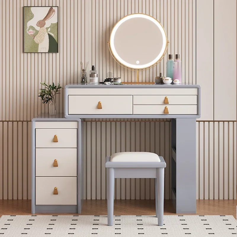 

Luxury White Storage Vanity Table Mirror Adult Bedroom Dresser Drawers Organizer Beauty Compact Vestidores Trendy Furniture