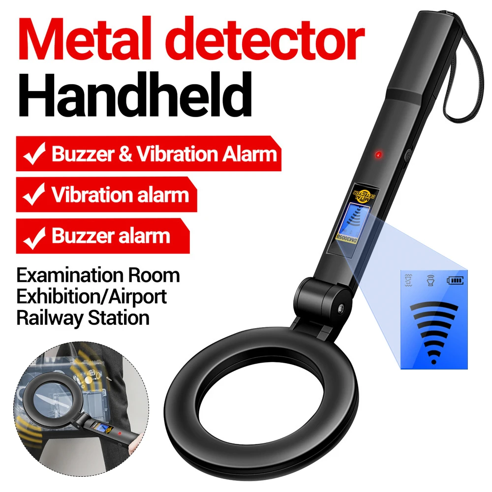 Handheld Metal Detector High Sensitivity Metal Detector Underground Multipurpose Foldable Metal Finder for Subway Security Check