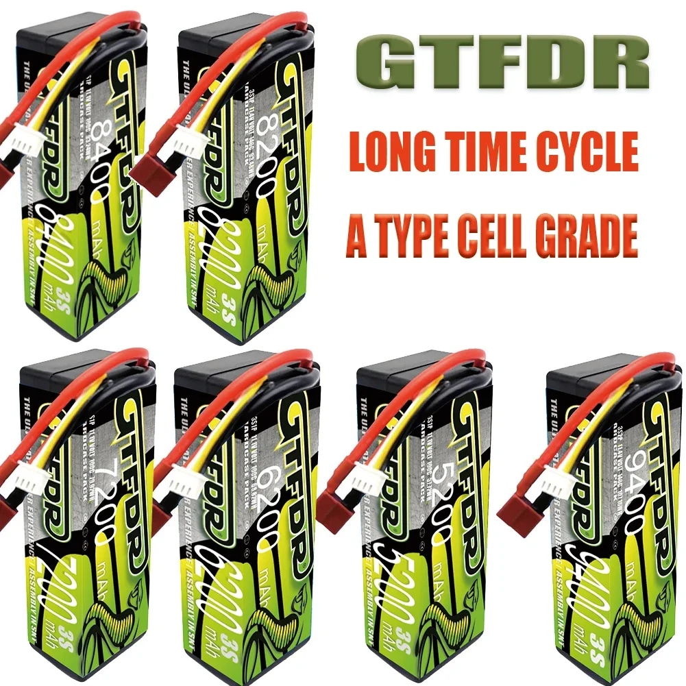 

GTFDR 3S LIPO Battery 11.1V 11.4V HV 8400MAH 8200MAH 7200MAH 6200MAH 5200MAH 9400MAH 8200MAH for 1/8 1/10 helicopter FPV RC Car