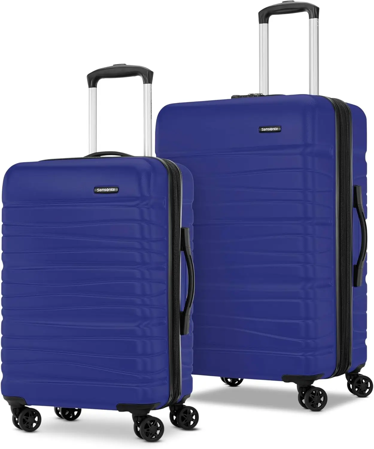 Hardside Expandable Luggage Set with Spinners, 2PC Carry-on and Medium, Saphir Blue, TSA Lock
