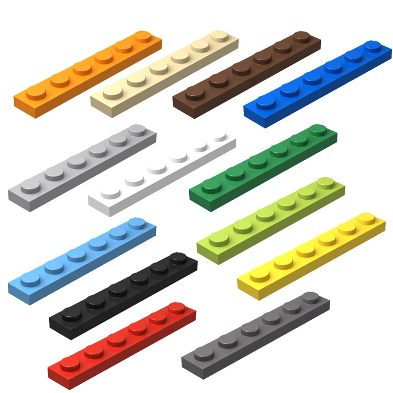 MOC 3666 Assembles Particles Accessories Components 1x6 Normal Board 20PCS Bricks Colorful Building Blocks Educational Toy City