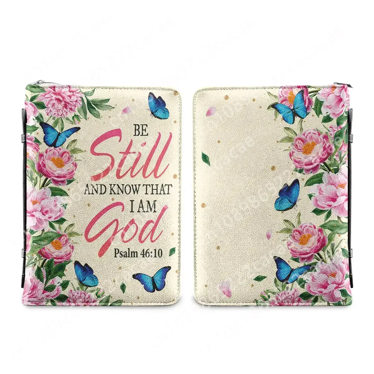 PU Leather Bible Cover Case for Women Be Still And Know That I Am God Handbags Bible Storage Bags Study Book Holy Storage Boxes