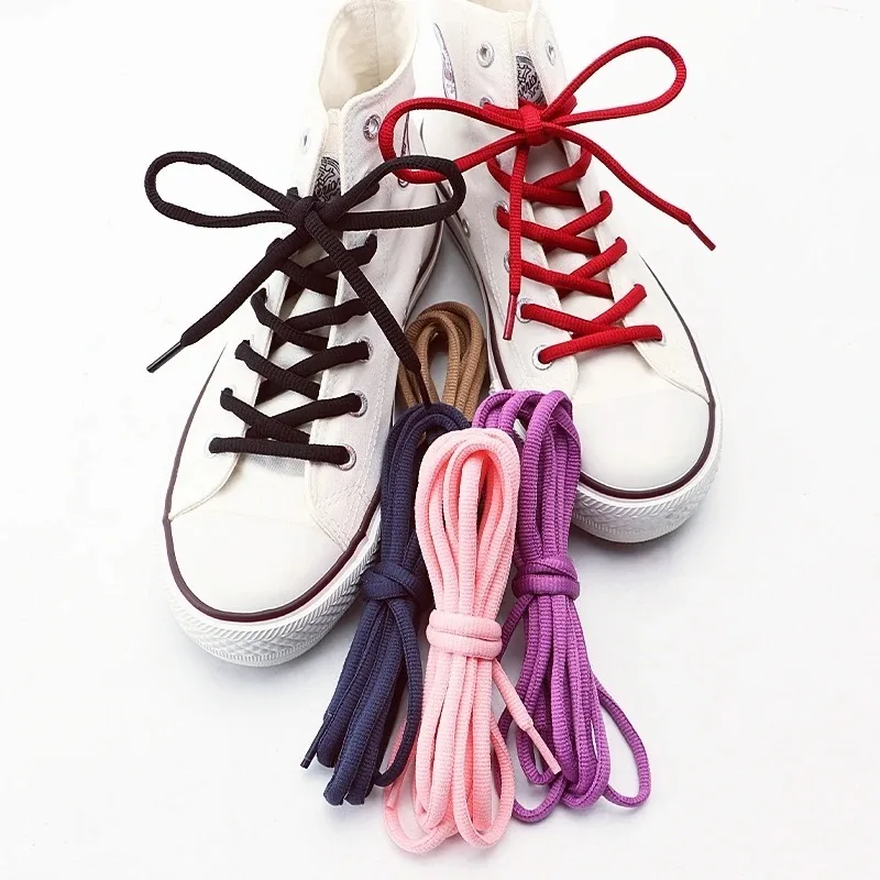 Half Round 4mm Solid Color Shoelaces Classic Sneaker Replacement Shoe Strings 120cm 1Pair High Quality