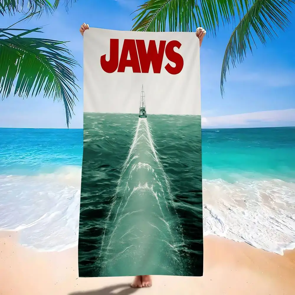 JAWS Movie Big Microfiber Beach Towels Quick Dry Towel Sand Beach Towels Pool Towel For Travel Swim Pool Yoga