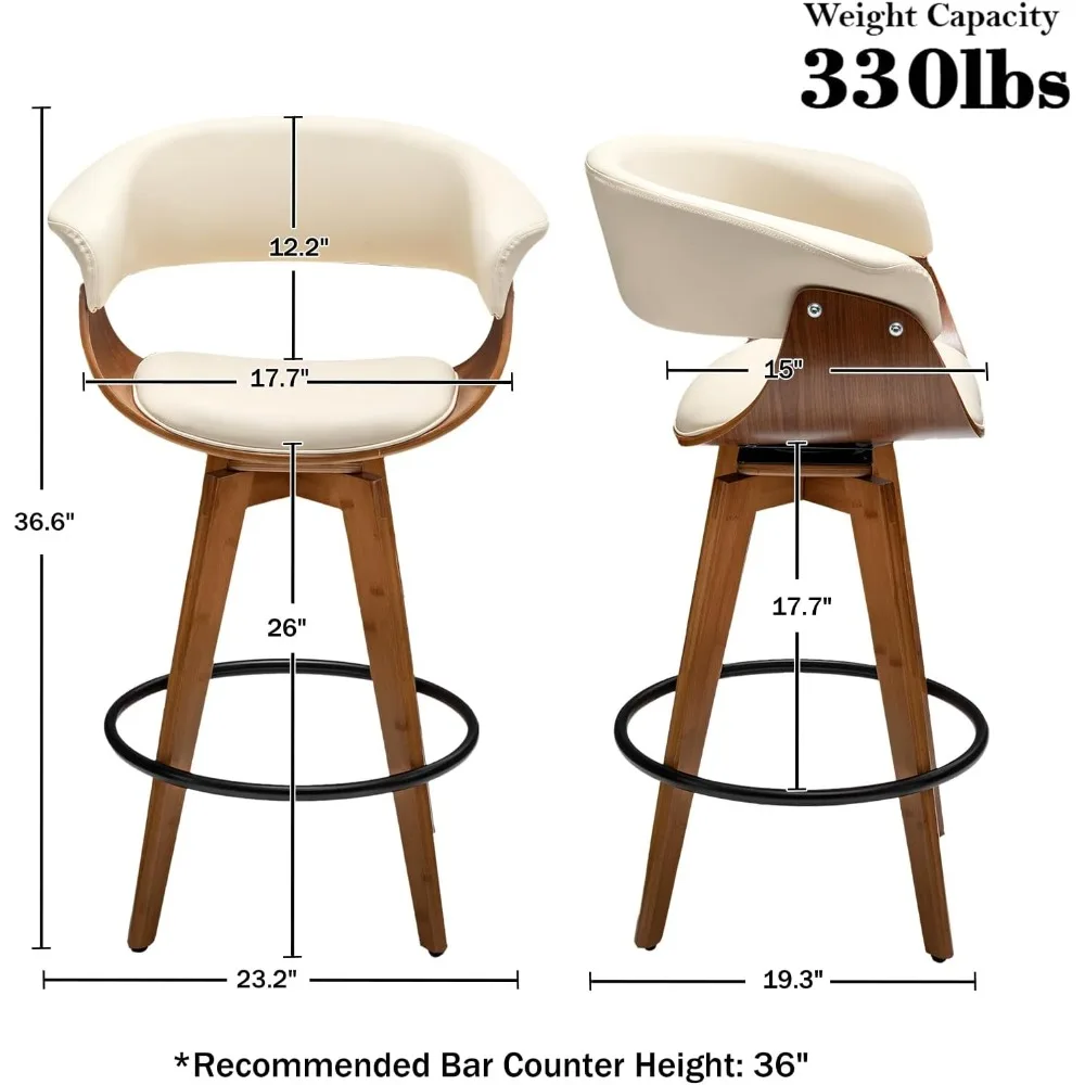 Set of 2,Counter Height Bar Stools,26