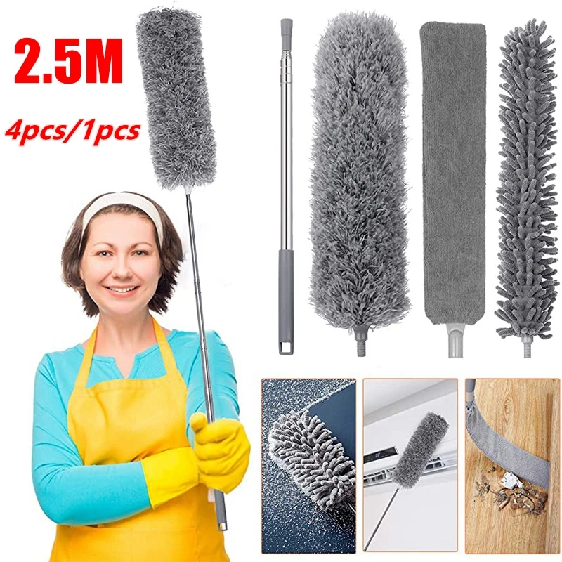 Microfiber Duster Extendable Duster Cleaner Brush Telescopic Catcher Mites Gap Dust Removal Dusters Home Cleaning Tools 1.4/2.5M