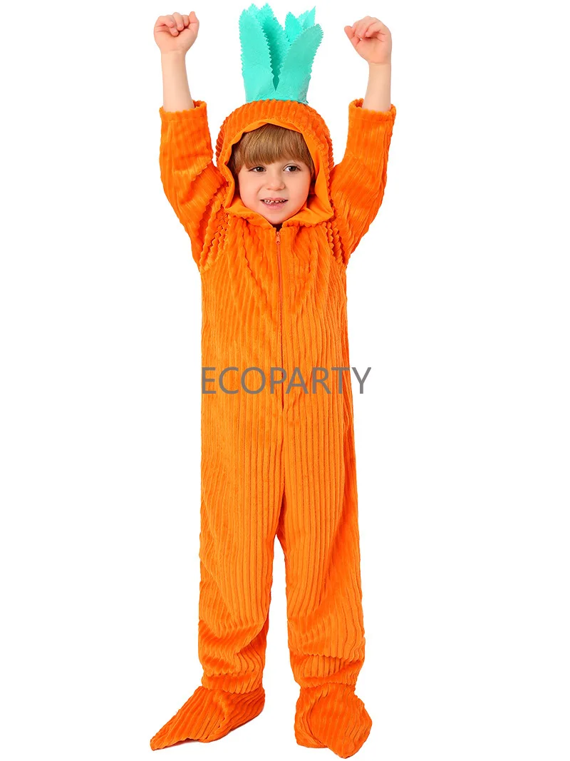 Funny Fruit Role Cosplay Orange carrot orange Jumpsuit Costume Funny Halloween kid Carnival party vegetable halloween costumes