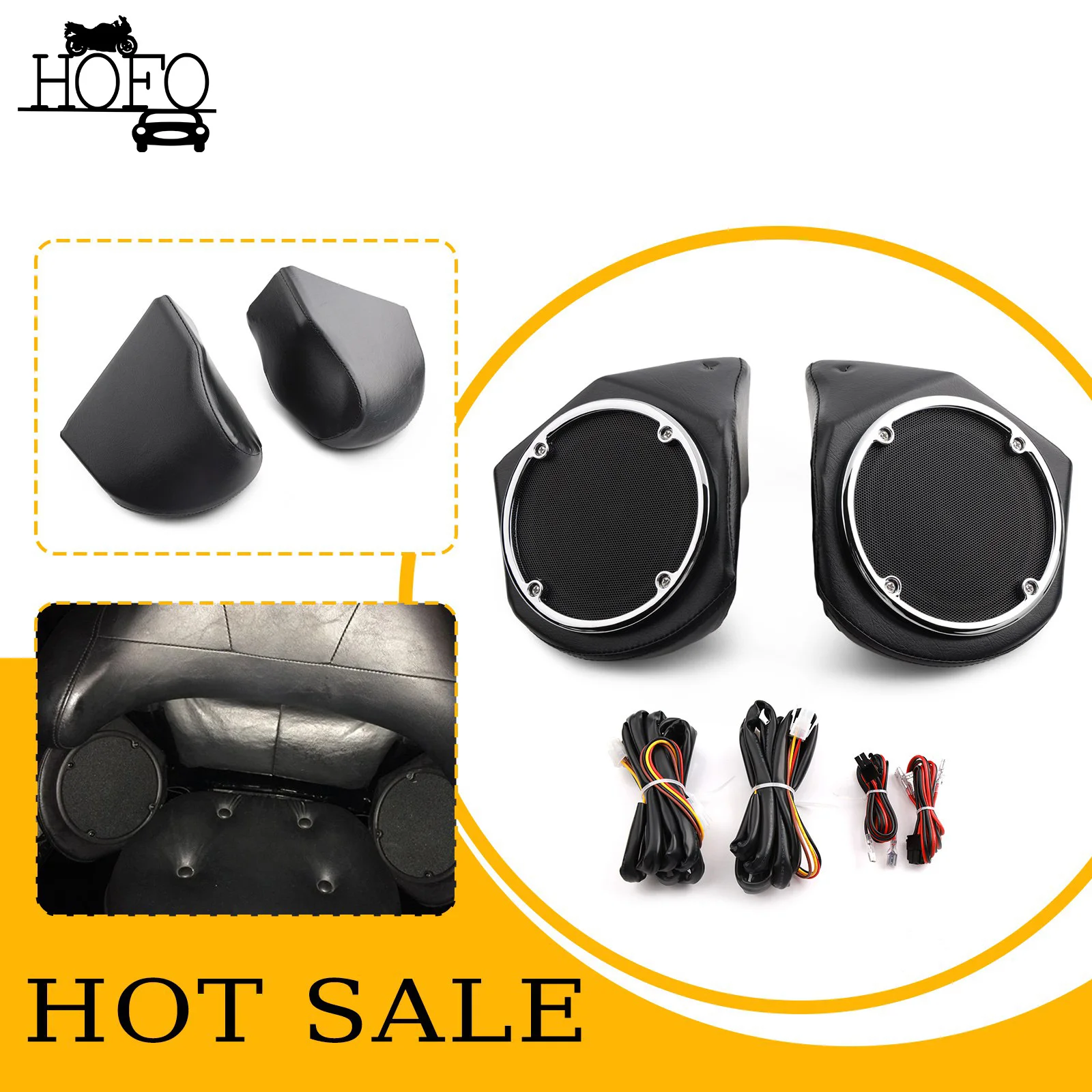 Rear Trunk 5.25" Speakers w/ Speaker Pods For Harley Touring Models King 1998-2013