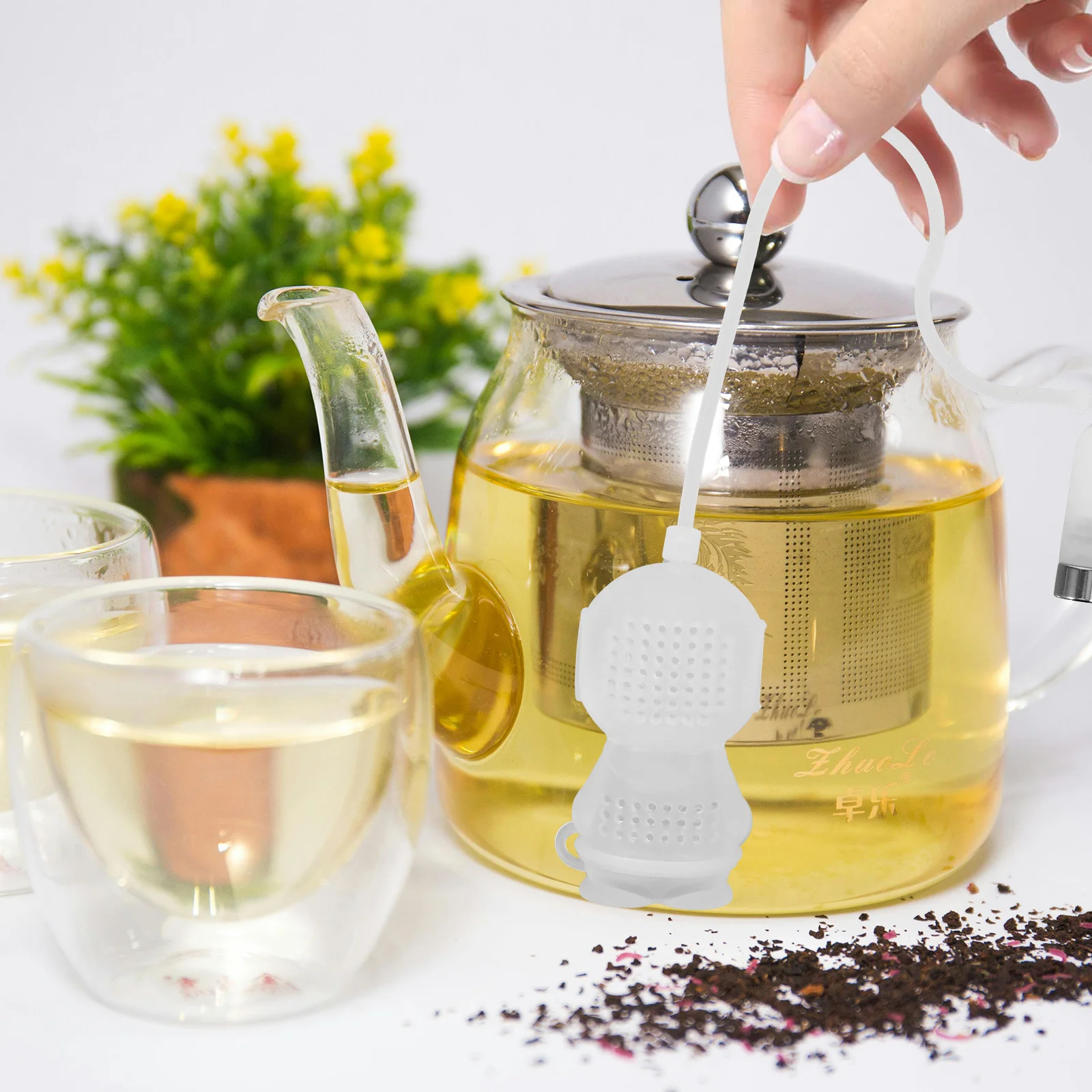 

Funny Diver Shaped Silicone Infuser Strainer Reusable Leaf Filter For Loose Flower Brew Gadget Home Office Party Use Gift For