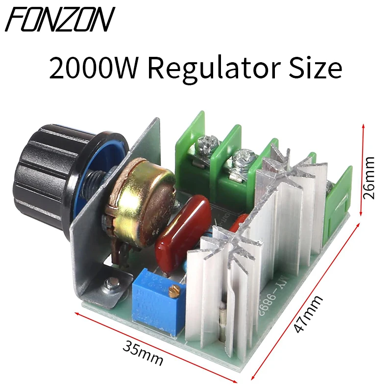 High-power PWM 4000W/2000W 220V LED SCR AC adjustable motor speed controller dimmer speed regulator voltage regulator thermostat