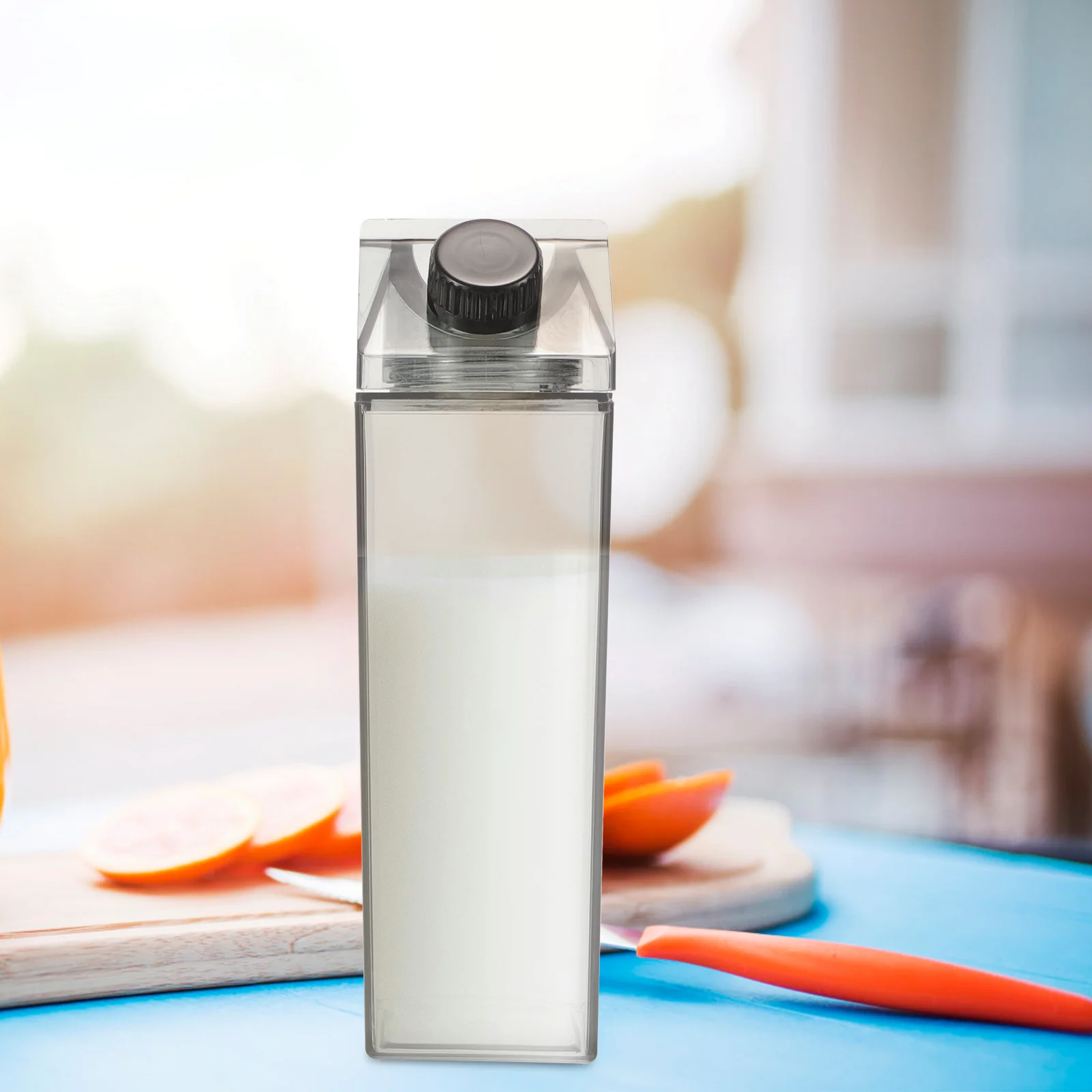 

2Pcs Clear Milk Carton Water Bottles Reusable Leakproof Travel Juice Containers Milk Carton Water Bottles