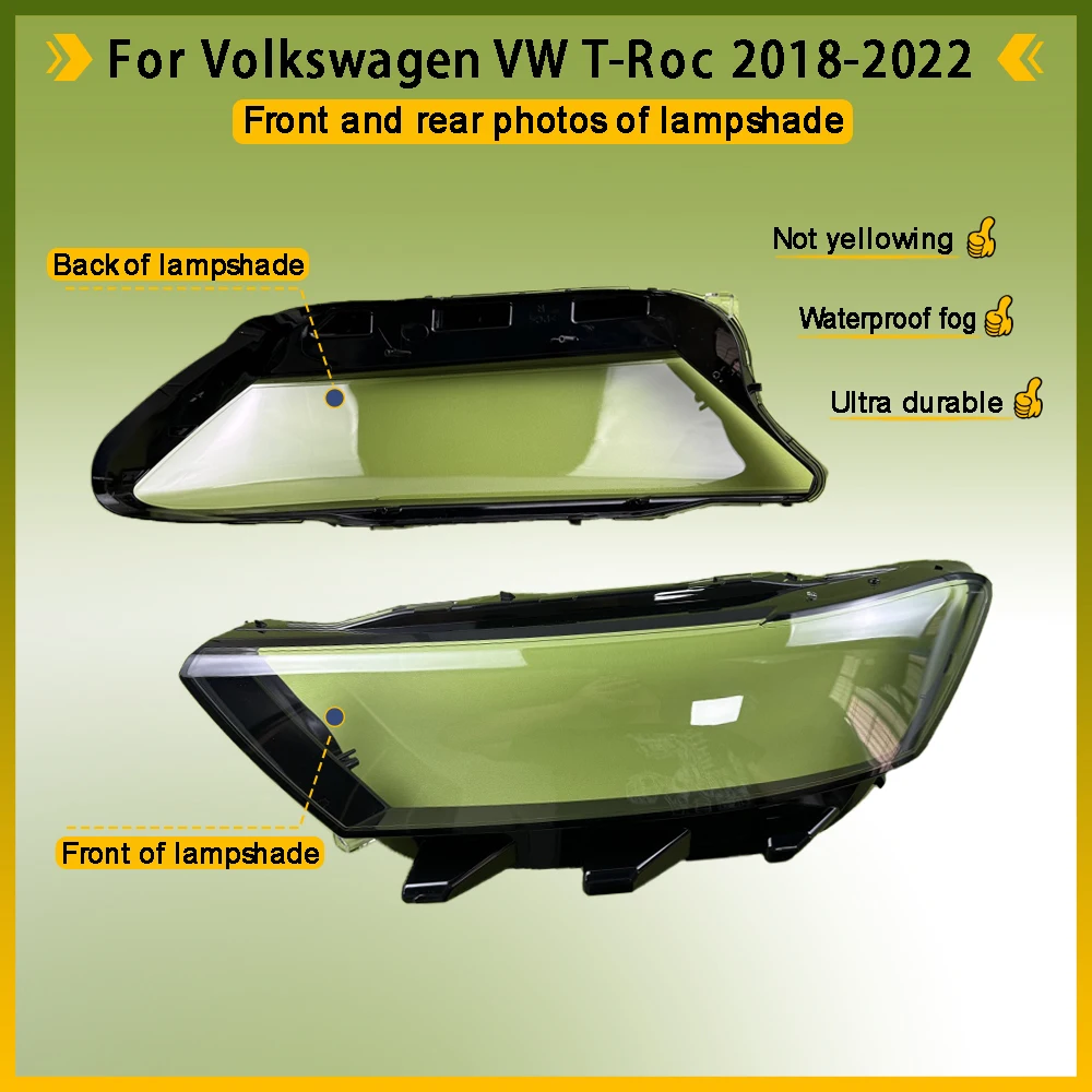 For Volkswagen VW T-Roc 2018 - 2022 Car Headlight Shell Headlight cover Headlamp Lens Headlight Glass Auto Shell Cover