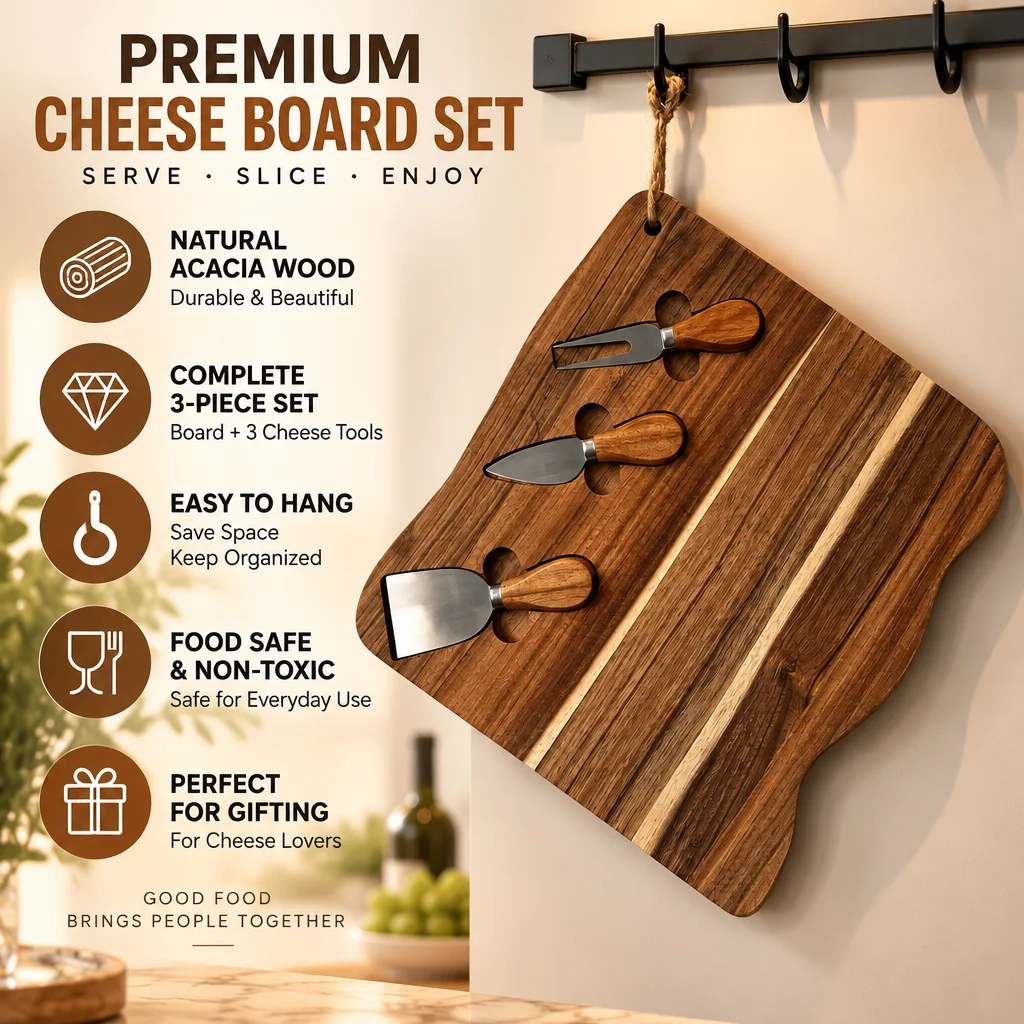 All-in-One Charcuterie Accessories, Cheese Knife Set with Pocket Knife for Men, Multi Purpose Pocket Knife & Cheese Knives