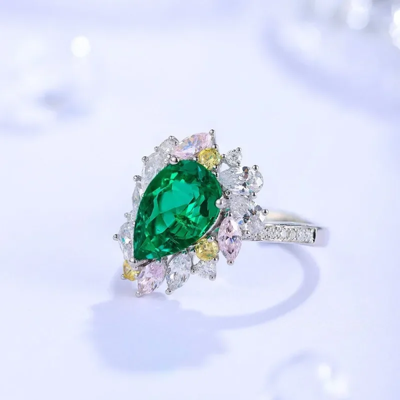 Pirmiana Classic S925 Silver 2.86ct Lab Grown Emerald Engagement ring