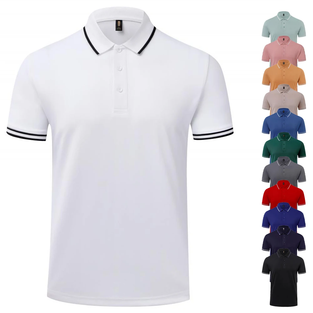 Polo de golf décontracté pour hommes, t-shirt à col, haute qualité, mode professionnelle, 343