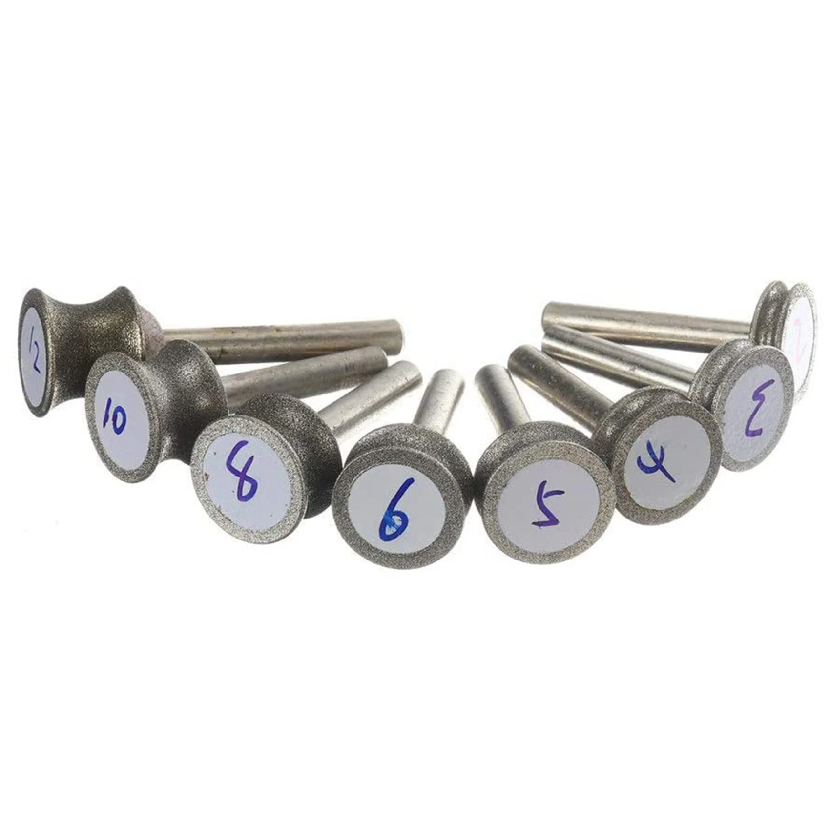 Muela de diamante para avión de vidrio, Chaflán de borde recto, vástago de 6mm, 10mm