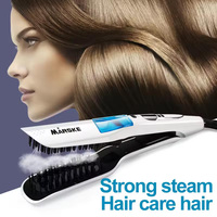 Digital liquid crystal display professional dry and wet hair straightener Portable PTC heated steam spray hair straightener