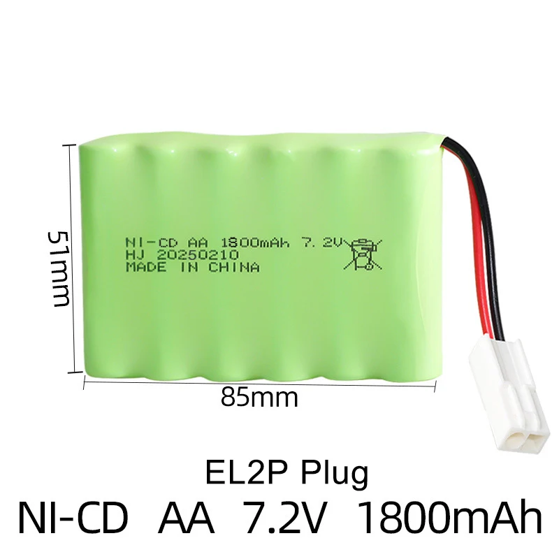 Bateria lipo 7.2v 1800mah rc baterias para caminhão rc recarregável carro NI-CD aa bateria com sm jst el2p ket 5559 plug