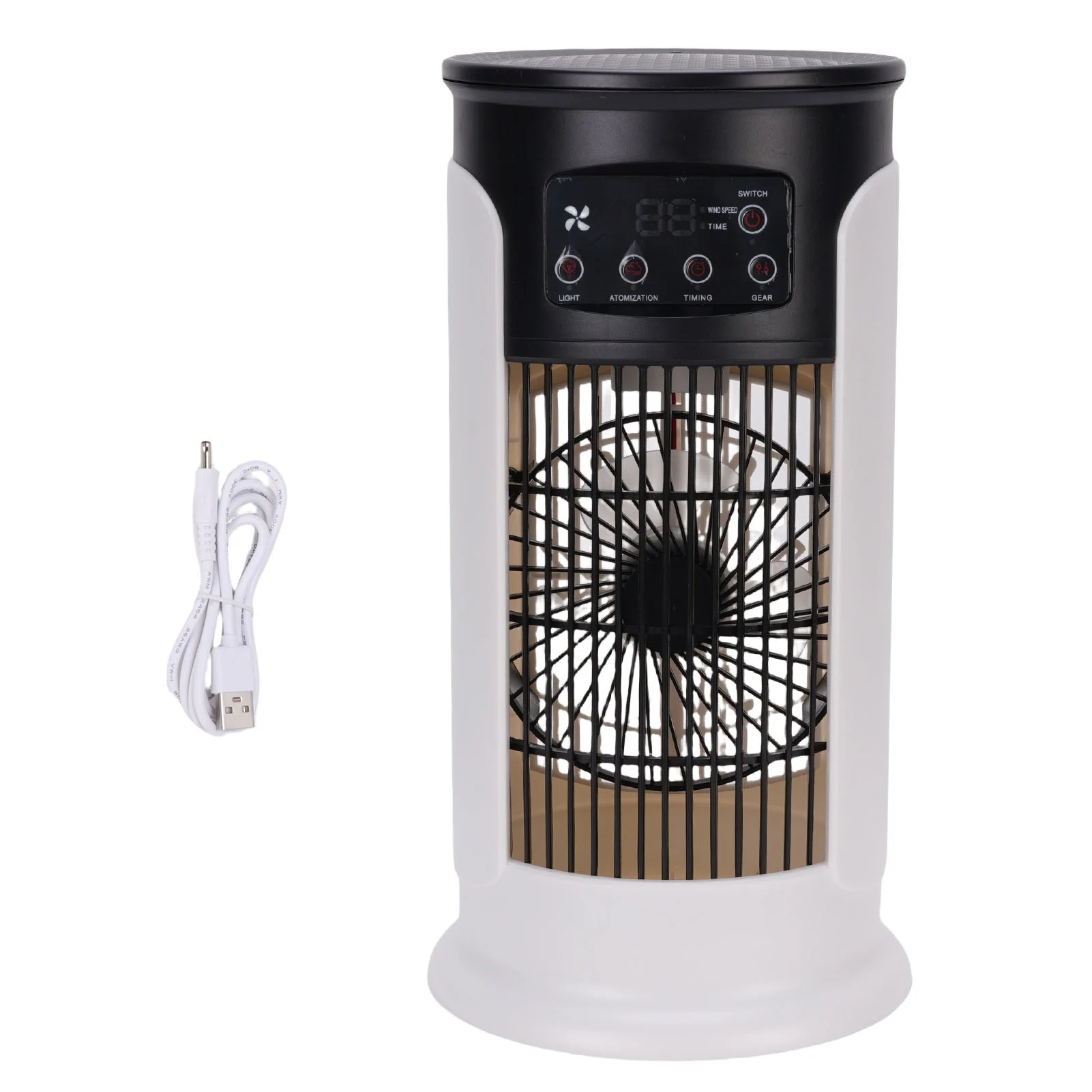 Portable Air Conditioner Fan 300ml Water Tank USB Quiet 3 in 1 Evaporative Air Cooler with Timing for Desk Home