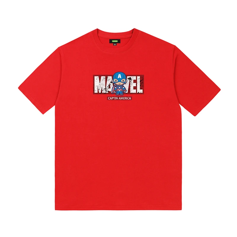 Jad Iron Man kapitan ameryka Marvel letni strój dla pary strój dla dzieci mały rozmiar Student kreskówka T-shirt bawełna