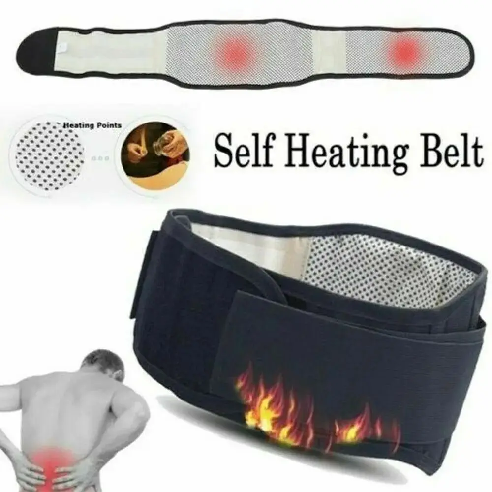 

New Nylon Magnetic Waist Support Black Adjustable Posture Corrector Pain Relief Therapy Waist Strap Unisex