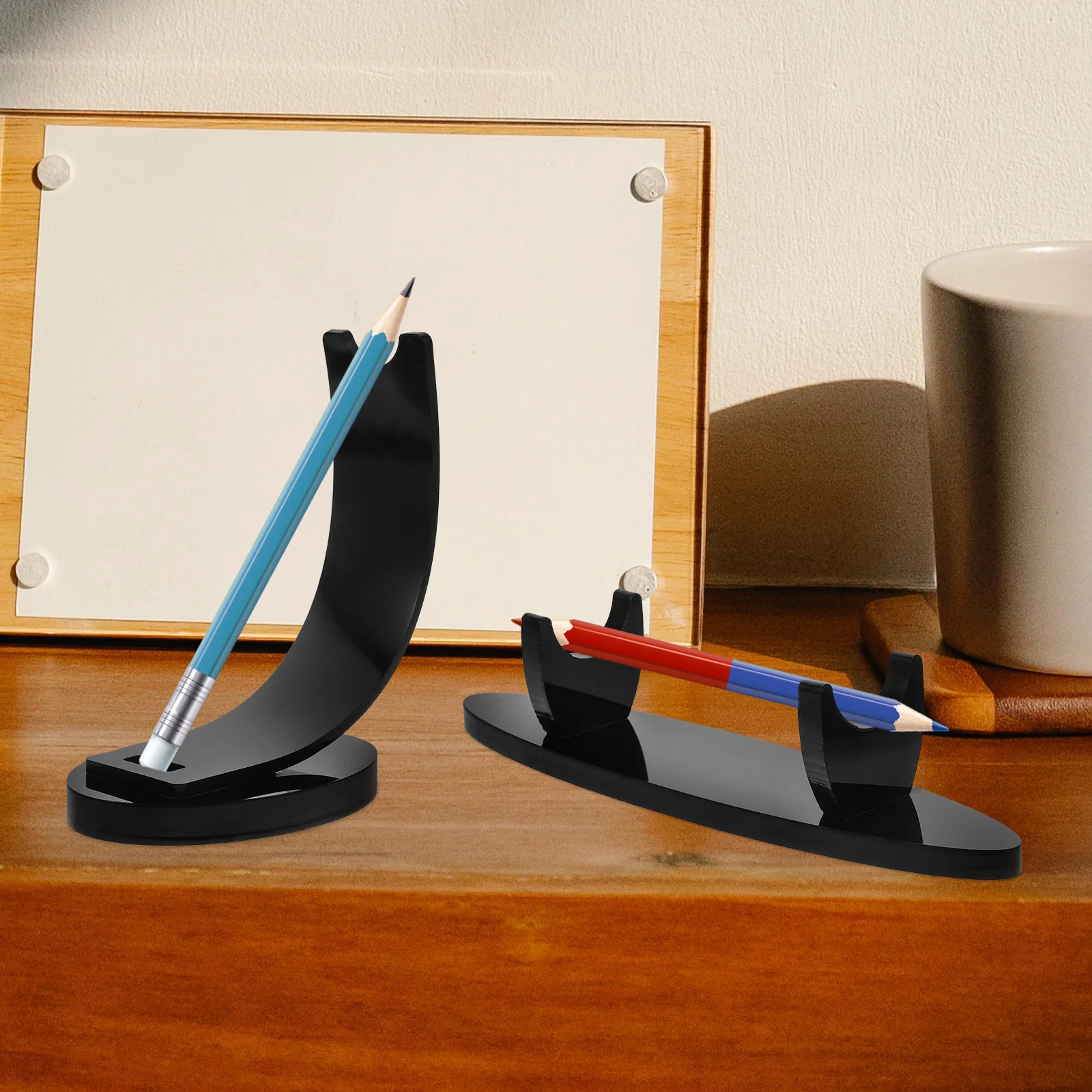 

2 Pcs Makeup Brush Display Stand Acrylic Pen Holder Desk Storage ganizer Brush Rack Pen Stand Decorative Gift for Bedroom
