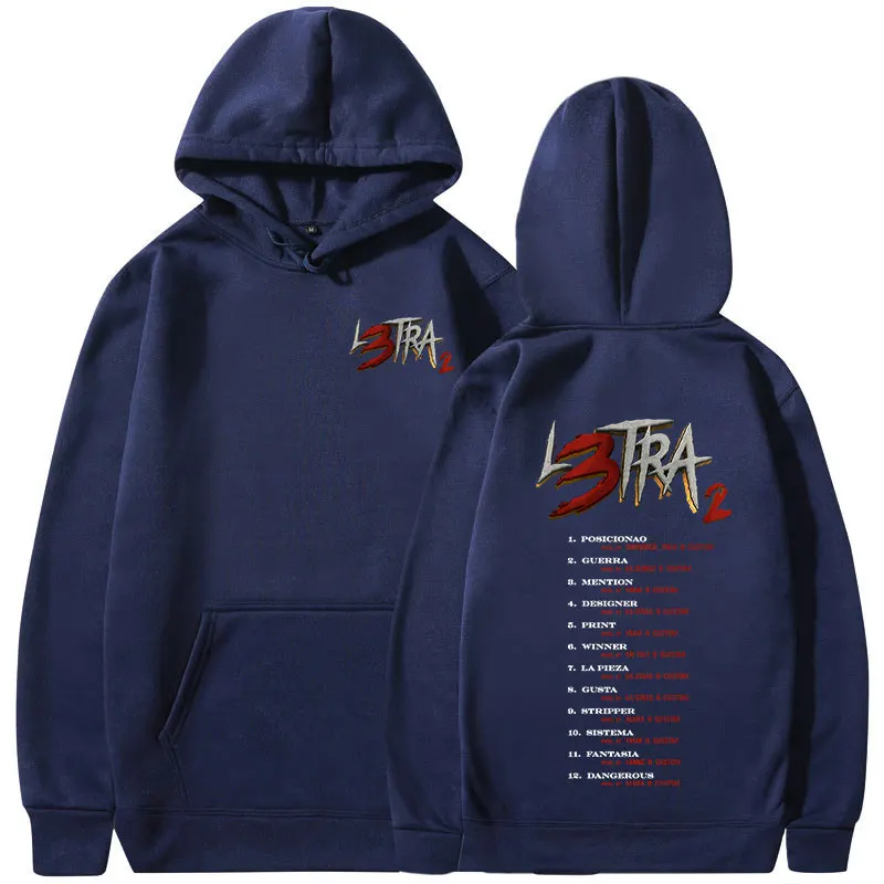 Rapper Luar La L L3TRA 2 hoodie Album Pria Wanita, Fashion Hip Hop lengan panjang Pullover Hoody kasual nyaman ukuran besar