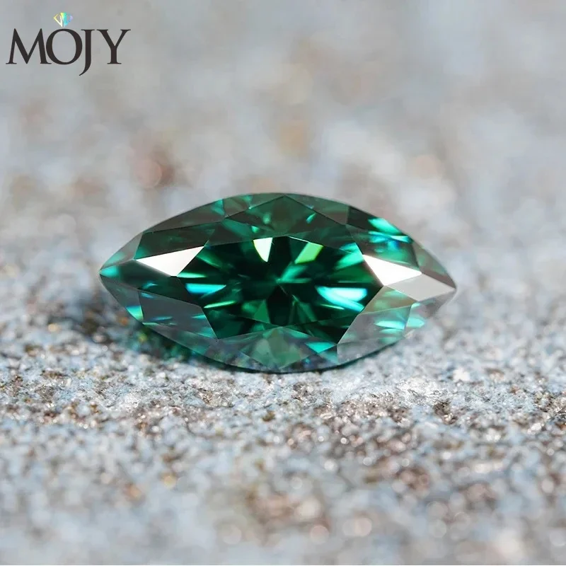 

MOJY 0.5~5.0ct Green Color Marquise Cut Moissanite Stone Lab Loose Gems Pass Diamond Tester with GRA Certificate Fine Jewelry