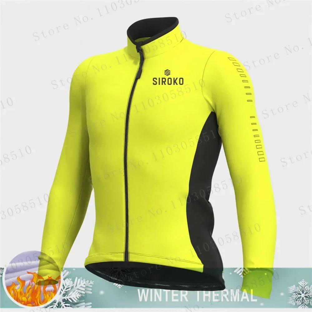 

Siroko Mens Long Sleeve Cycling Jersey Winter Fleece Cycling Clothing Road Bike Jacket MTB Bicycle Shirt Cycling Outdoor Uniform