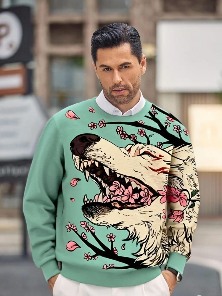 

Модные спортивные толстовки в стиле Харадзюку, повседневные свободные топы с длинными рукавами и круглым вырезом, праздничные 3D-печатки, осень 2025 г., шикарные топы большого размера