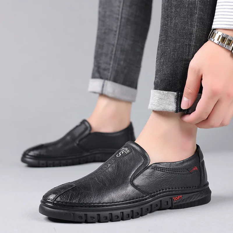Genuine Leather Formal Lofers For Men Luxury Brand 2023 Slip On Casual Moccasins Italian Male Driving Shoes Chaussure Homme