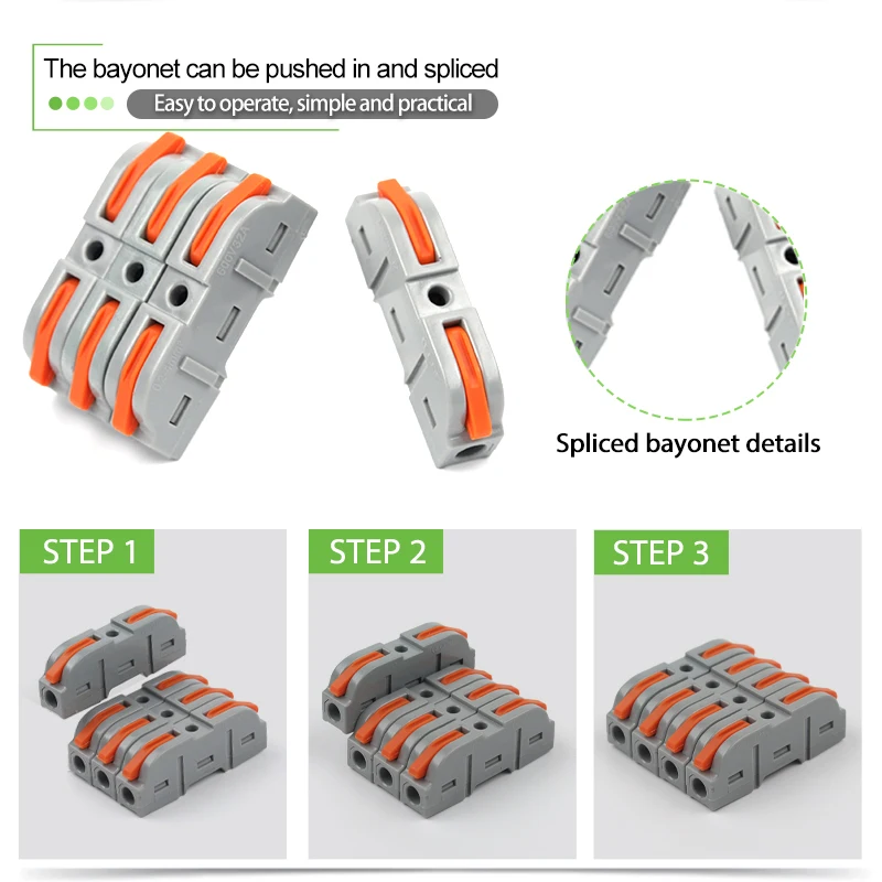 DIY GO Wire Connector 221 222 Universal Compact Wiring Connectors For Electrical Lighting Fast Docking Cable Terminal Block