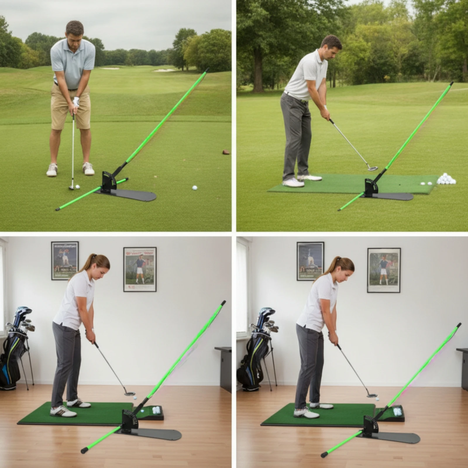 Golf Equipment Guide - ゴルフスイングトレーニング補助具、筋肉記憶ゴルフスイングガイド、ロッド付き、使いやすい頑丈なゴルファー用器具、練習マット