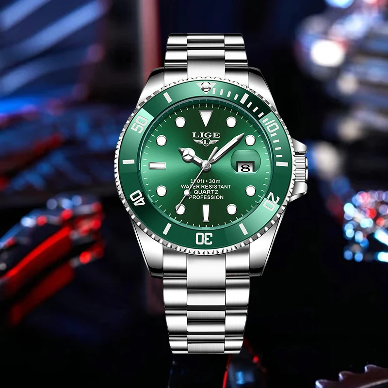 

LIGE Original Fashion Luxury Watches for Men Top Brand Casual Sport Stainless Steel Wrist Auto Date Man Watch Reloj Hombre Clock