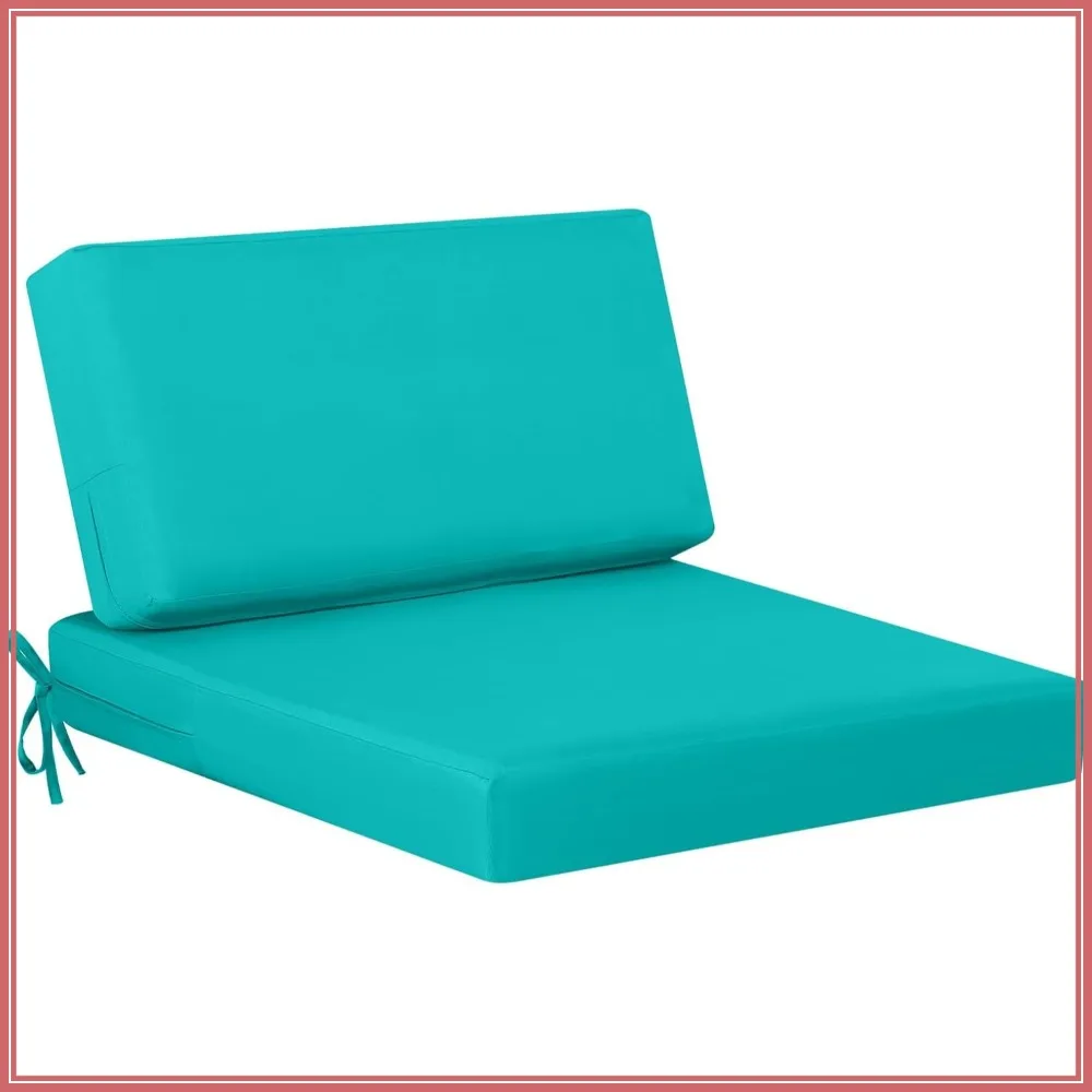 

Waterproof Outdoor Seat Cushions for Patio Furniture, 26.5x26.5 inch Blue Deep Seat Replacement for Couch, Chair, Garden, Lawn