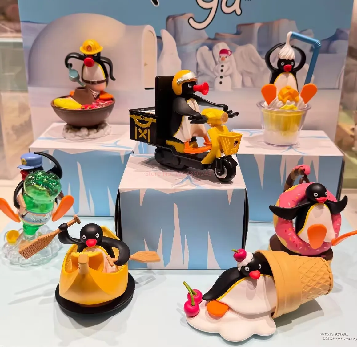 Heißer Pingu-Spaß! Spaß! Ski Obstheit Gans Serie Blind Ei Geheimnis Ei Desktop Ornamente Pinguin Puppe Kreative Mode Spielzeug Geschenk