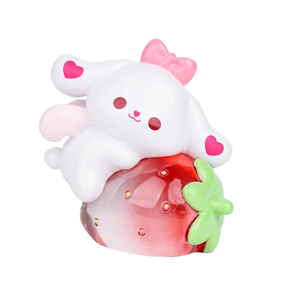 

Kawaii Resin Crafts Strawberry Rabbit Figurine Model Toy Statue Mini Rabbit Ornaments DIY Cartoon Bunny Micro Landscape Gift